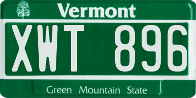 VT license plate XWT896