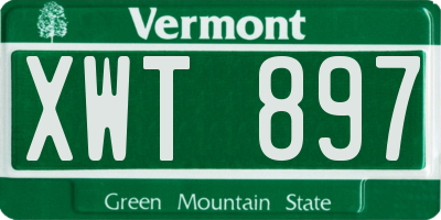 VT license plate XWT897