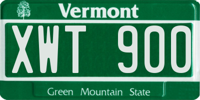 VT license plate XWT900