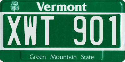 VT license plate XWT901