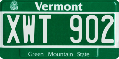 VT license plate XWT902