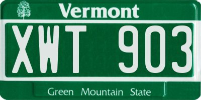 VT license plate XWT903