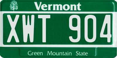 VT license plate XWT904
