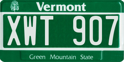 VT license plate XWT907
