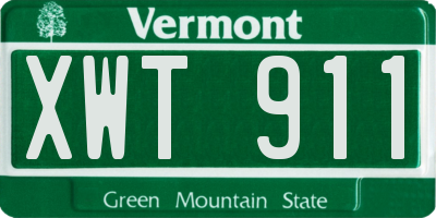 VT license plate XWT911