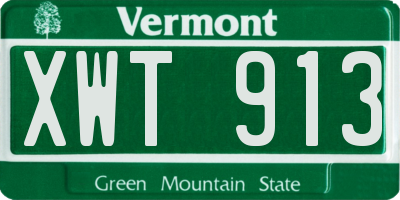 VT license plate XWT913