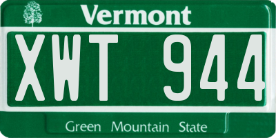 VT license plate XWT944