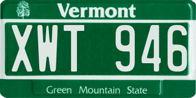 VT license plate XWT946