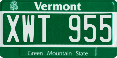 VT license plate XWT955