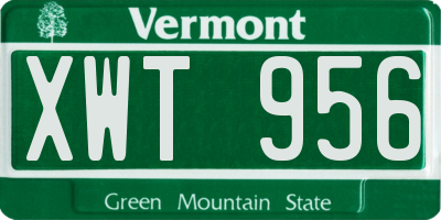 VT license plate XWT956