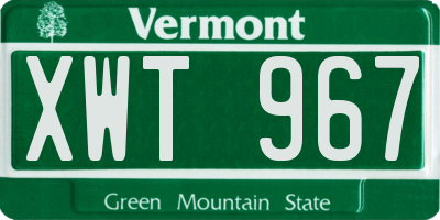 VT license plate XWT967