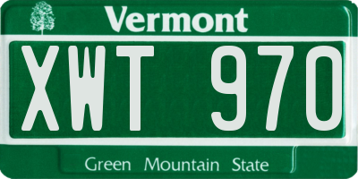 VT license plate XWT970