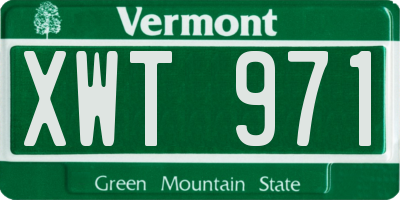 VT license plate XWT971