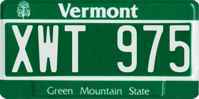 VT license plate XWT975