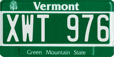 VT license plate XWT976