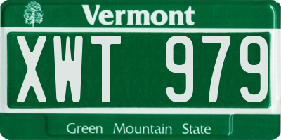VT license plate XWT979