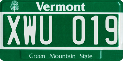 VT license plate XWU019