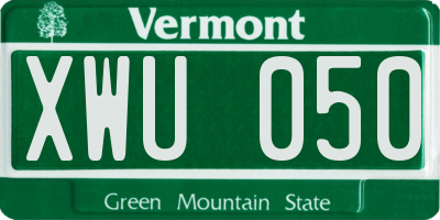 VT license plate XWU050