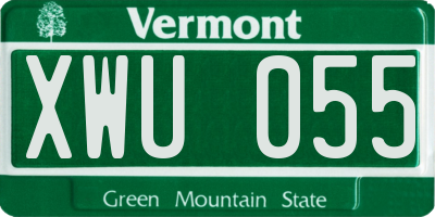 VT license plate XWU055