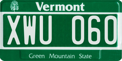 VT license plate XWU060