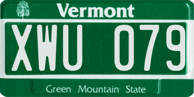 VT license plate XWU079