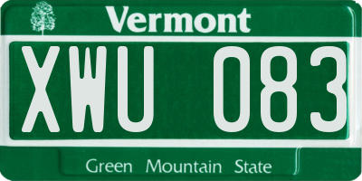 VT license plate XWU083