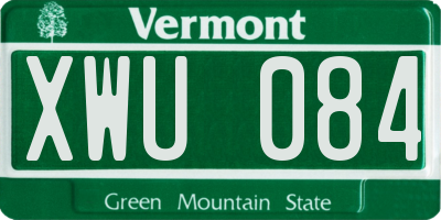 VT license plate XWU084