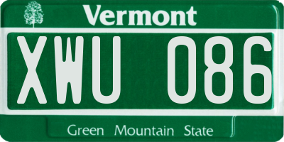 VT license plate XWU086