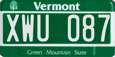 VT license plate XWU087