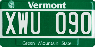 VT license plate XWU090