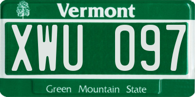 VT license plate XWU097