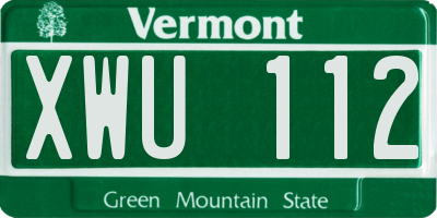 VT license plate XWU112