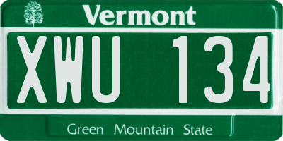 VT license plate XWU134