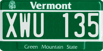 VT license plate XWU135
