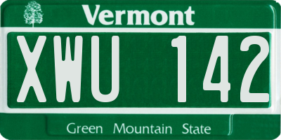 VT license plate XWU142