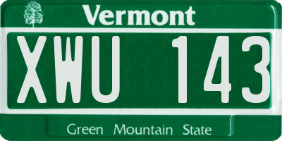 VT license plate XWU143
