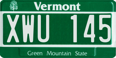 VT license plate XWU145