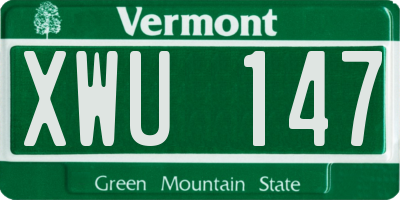 VT license plate XWU147