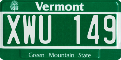 VT license plate XWU149