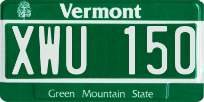 VT license plate XWU150