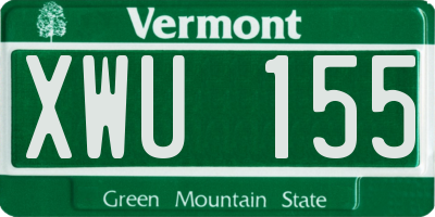 VT license plate XWU155