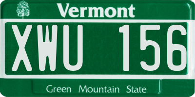 VT license plate XWU156