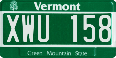 VT license plate XWU158