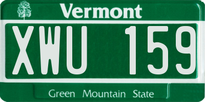 VT license plate XWU159