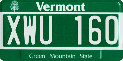 VT license plate XWU160