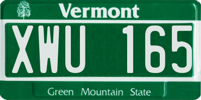 VT license plate XWU165