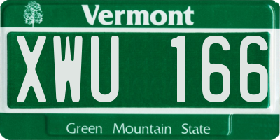 VT license plate XWU166