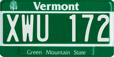 VT license plate XWU172