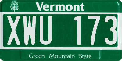 VT license plate XWU173