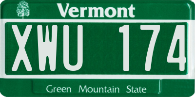 VT license plate XWU174